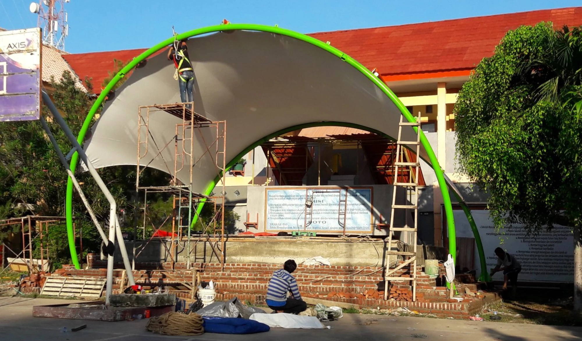 Tenda Membrane Tenda Membrane AMPHITHEATER SMK INDRAMAYU 1 20160327_065449