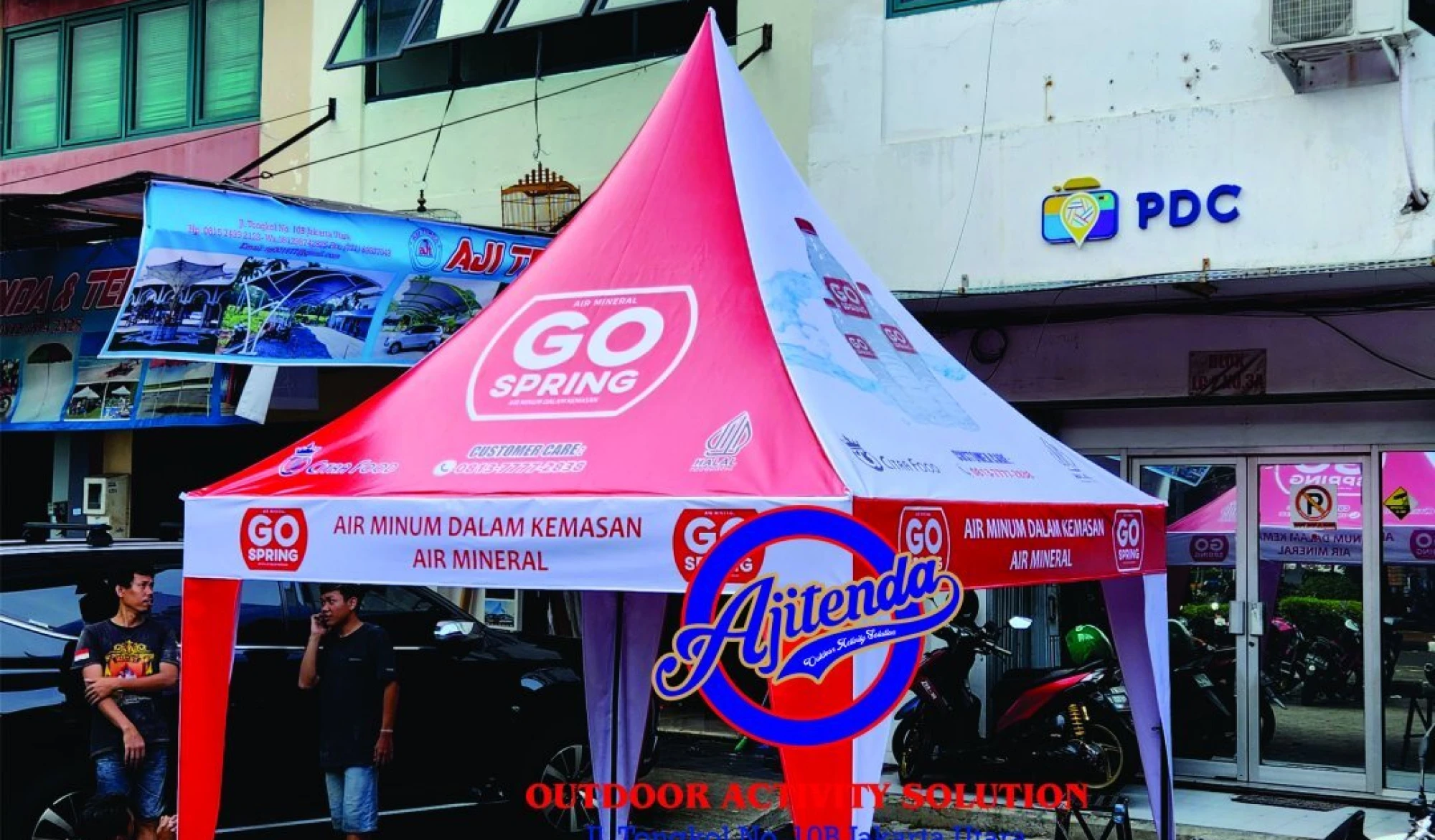 Tenda kerucut TENDA KERUCUT AIR MINUM GO SPRINT 3X3M<br><br>- Rangka pipa besi sistem bongkar pasang<br>- Bahan atap tenda korea 440gsm fullctak print<br>- Kemasan Carry Bag 1 tenda_air_minum_go_sprint_a
